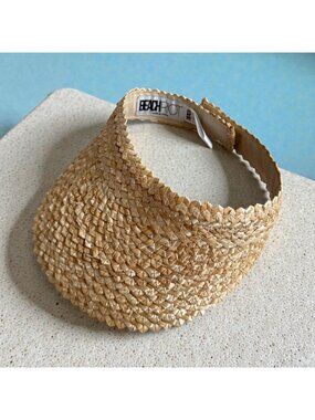 BEACH RIOT Woven Straw Hat Visor One Size Fits All
